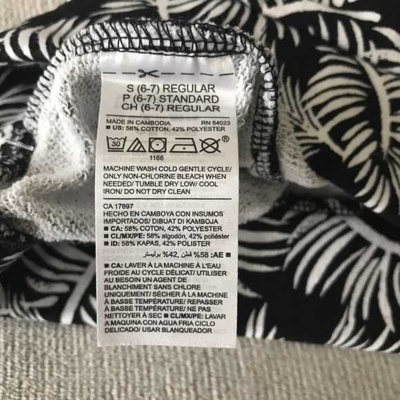 OLD NAVY Shorts Black & White Palm Girl Gap - Picture 6 of 7